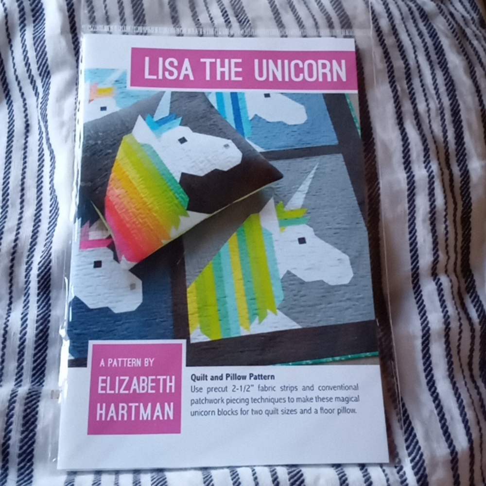Lisa The Unicorn quilt pattern, new pattern, by Elizabeth Hartman.